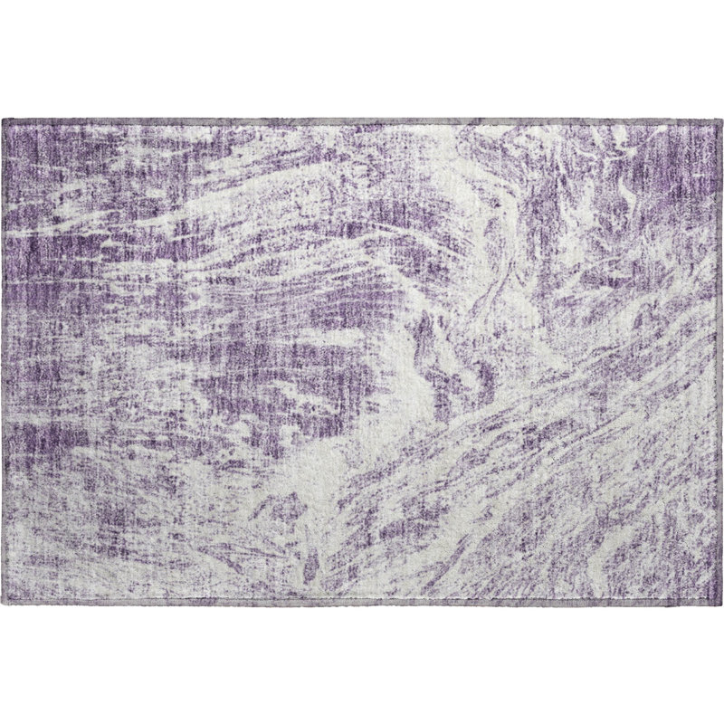 Premium Machine Washable Prisco Purple Rug, Rectangle 1'8" x 2'6"