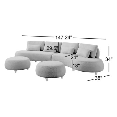 Ajasia Upholstered Curved Sectional Symmetrical