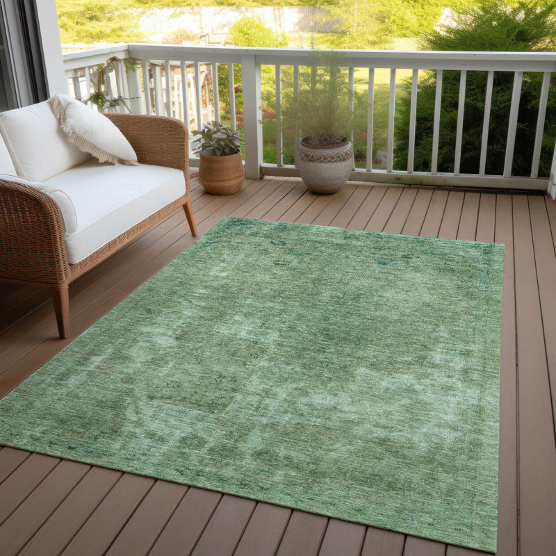 Tapis intérieur / extérieur vert Isadorae, 10 pi x 14 pi
