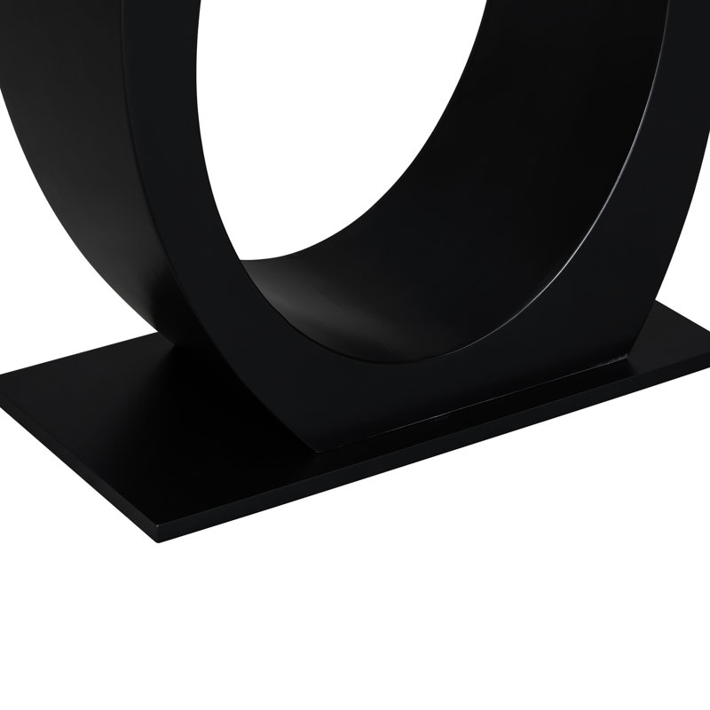 Console moderne en forme d'œuf. Noir +, maison. 40,52 po P 16,33 po, H 33,32 po renforcé pour une stabilité supérieure de qualité. Décoration intérieure. P x P et élégant salon, chambre à coucher, bureau