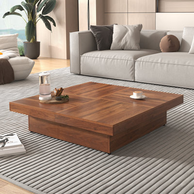 Table basse rectangulaire avec plateau en bois manufacturé