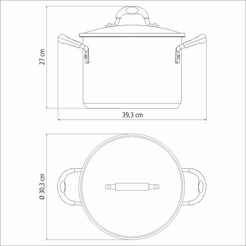 Tramontina Stainless Steel Stock Pot, 27 cm