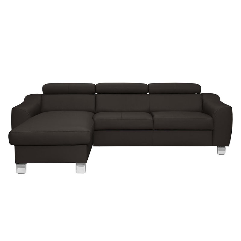 Avaiyah Leather Chaise Sofa with Sleeping Function and Storage, No, Left Hand Facing, Dark Brown