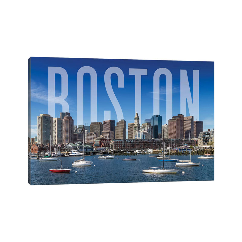 Skyline Of Boston by Melanie Viola - Wrapped Canvas Print, 101.6 cm H x 66.04 cm W x 1.91 cm D