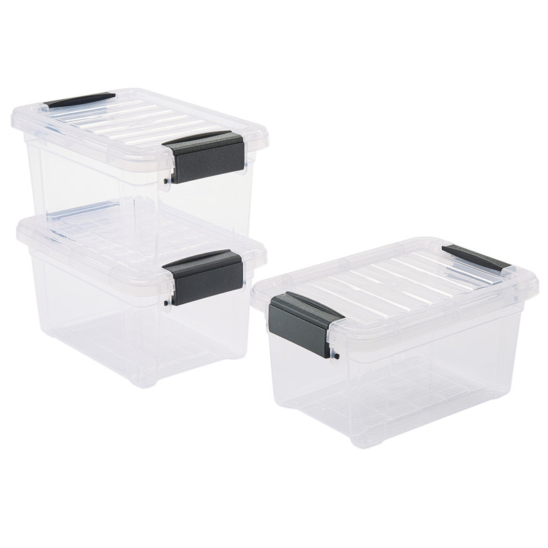  Ensemble de 3 contenants de rangement transparents 1L, 1 L