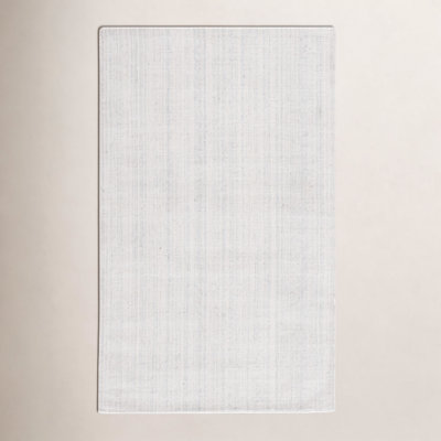 Crista White Gray Hand-Loomed Wool Rug