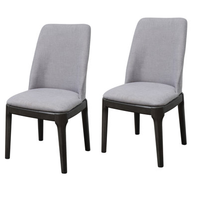 Chaise parsons rembourrée en lin gris clair