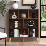 3-Tier Cube Bookcase, Mid-Century Modern Wood Shelf for Living Room, Bedroom or Office