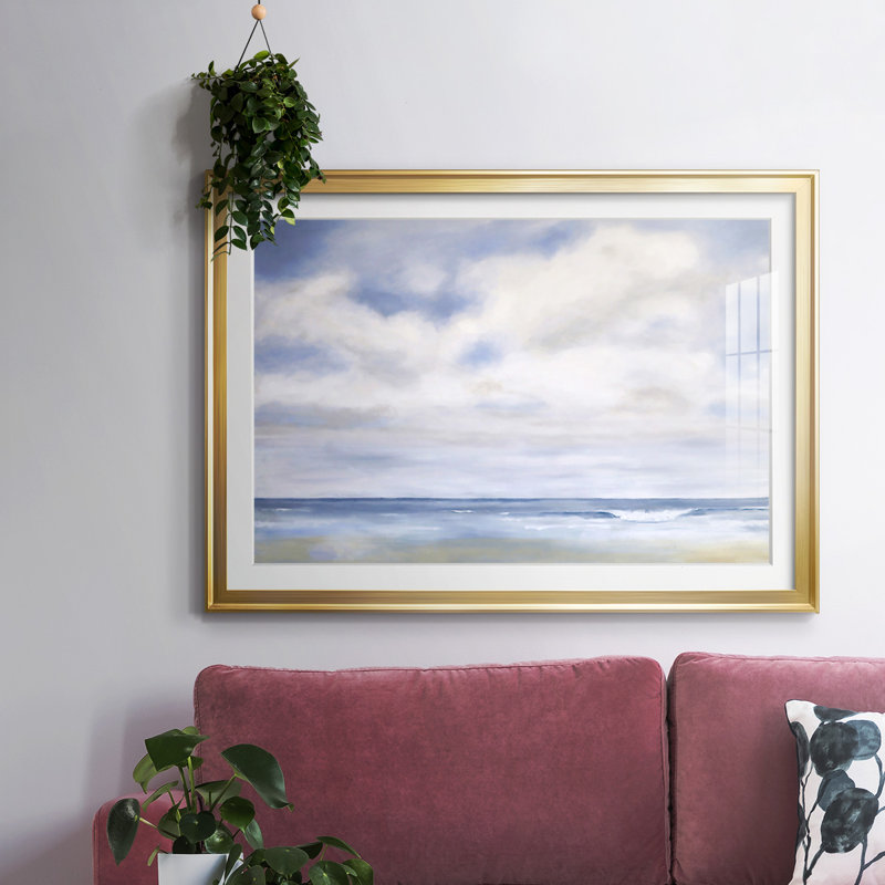 The Wave, reproduction encadrée sur papier, Or, H 30 po x l 44 po x P 1,5 po