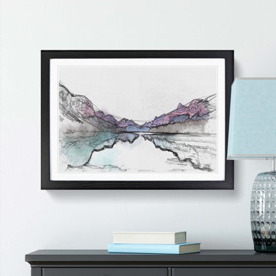 Maligne Lake Scene in Canada in Abstract - Picture Frame Graphic Art Print