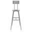 Tabouret industriel / de hauteur réglable avec dossier, siège rond en acier-86654579