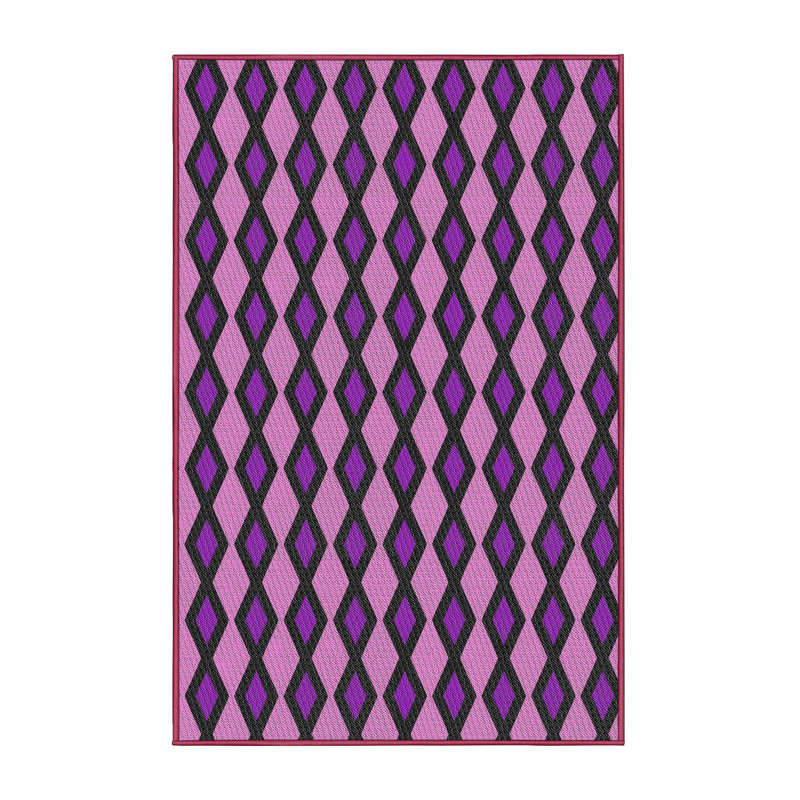 Rose géométrique Reger rose/violet Tapis décoratif, Rectangle 8 pi x 12 pi