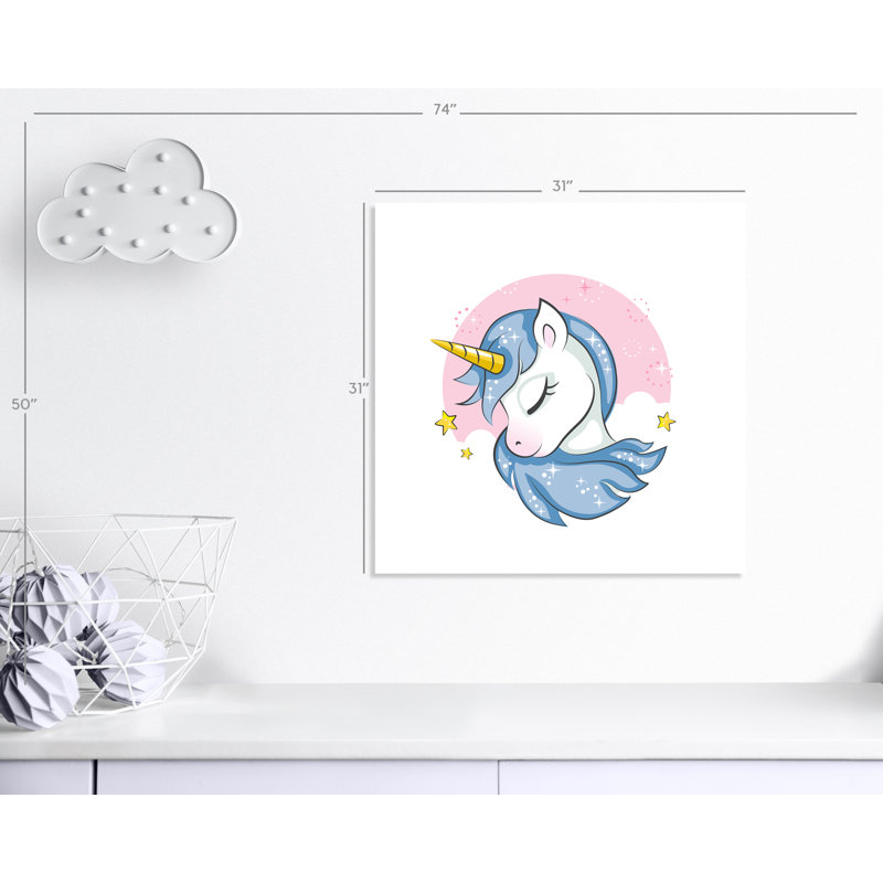 Impression sur papier Sparkly Unicorn, H 31 po x l 31 po x P 1 po, Papier