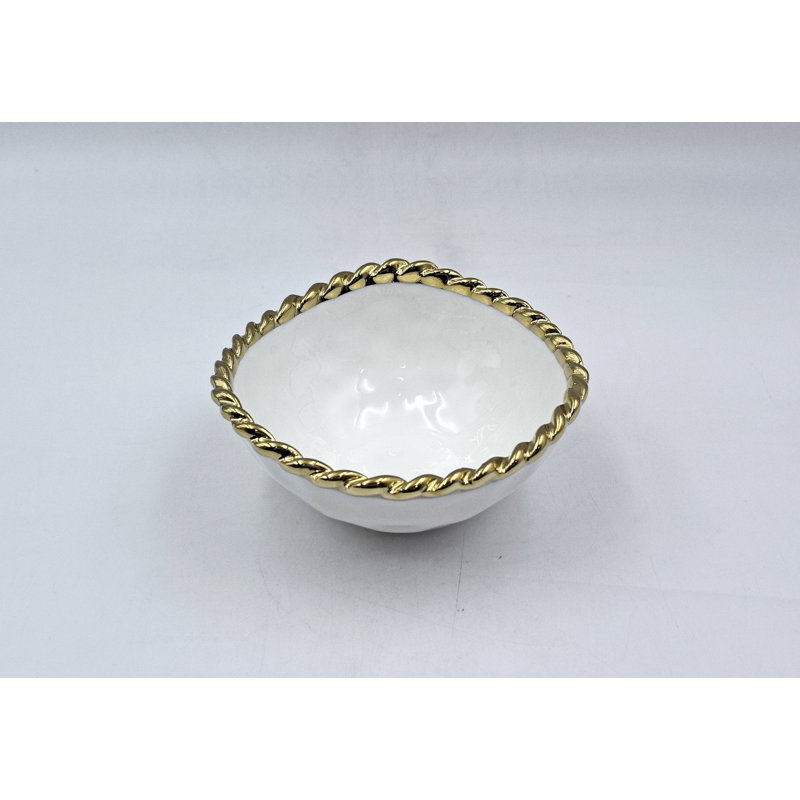 5.25" Ceramic Rope Small Snack Bowl