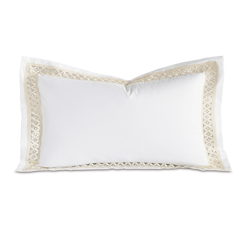 Juliet 100% Cotton Envelope Sham, King, White/Ivory
