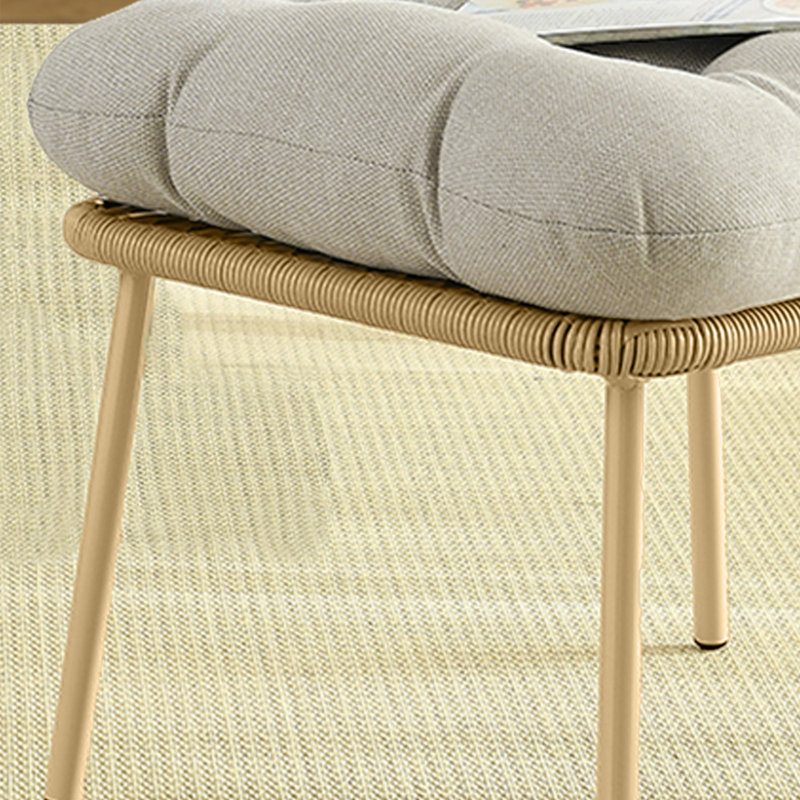 Repose-pieds d'extérieur avec coussin Azuredee, Beige