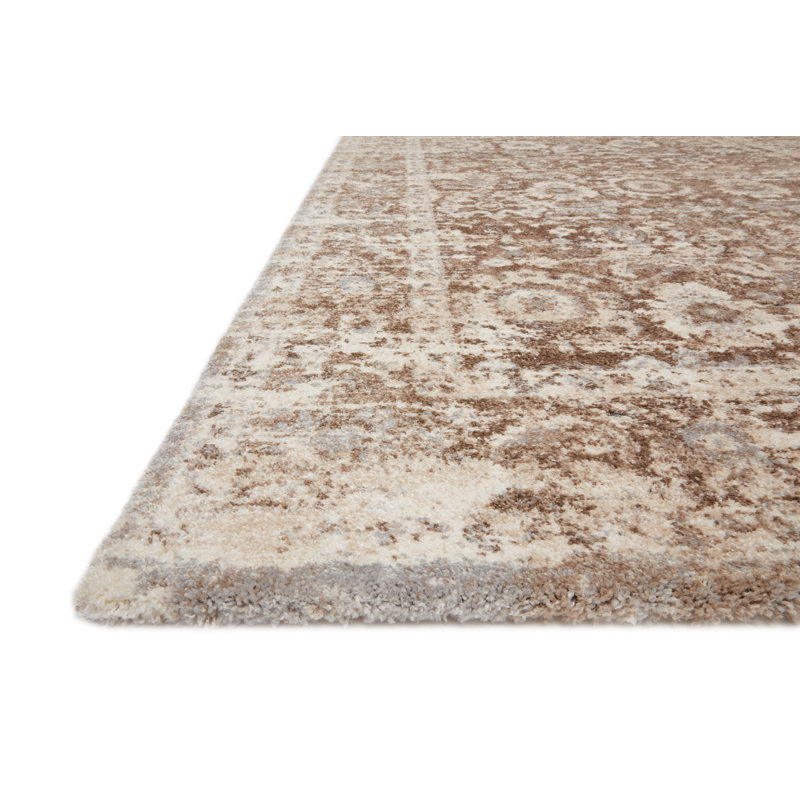 Tapis brun tissé à la machine Vaghinag, Rectangle 2 pi 7 po x 4 pi