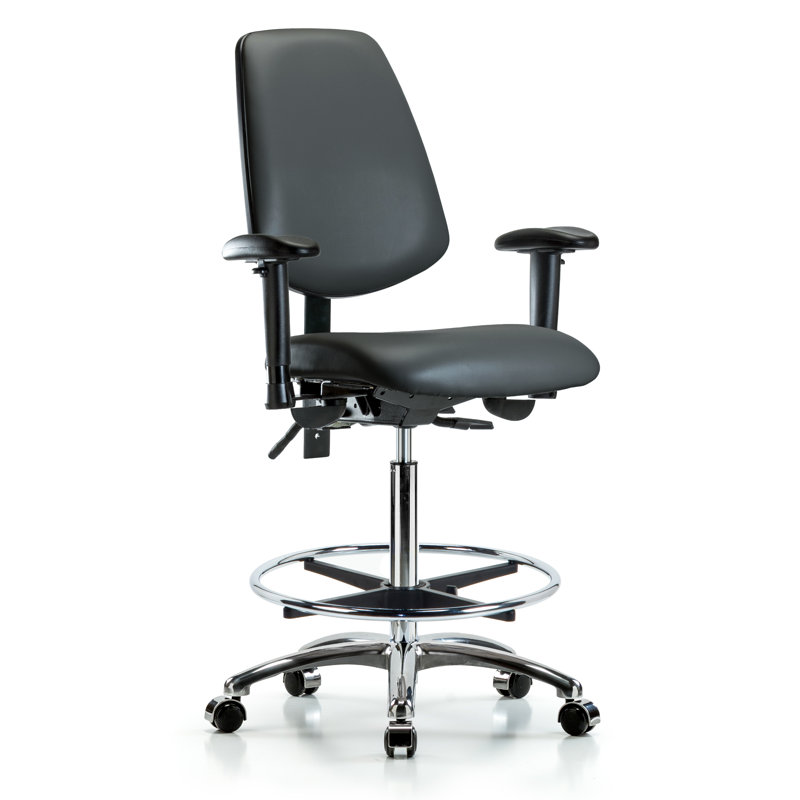 Chaise de travail ergonomique Kyden, Roulettes, Carbone, Oui