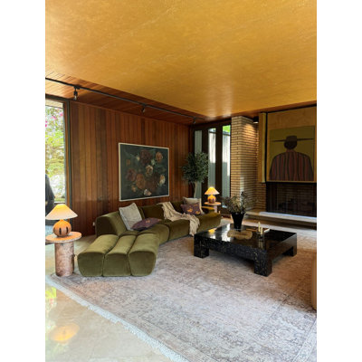Canapé modulaire en velours satiné Ernest