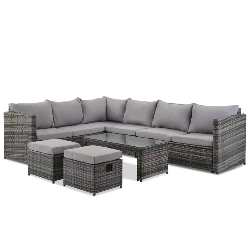 Abbygaile 8 Seater Rattan Corner Sofa Set