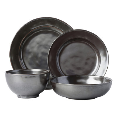 Pewter Stoneware 4 - Piece Place Setting