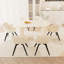 Ensemble de table de salle à manger élégant et moderne avec 6 chaises en polyuréthane beige, idéal pour la cuisine et la maison-76437540-76437538