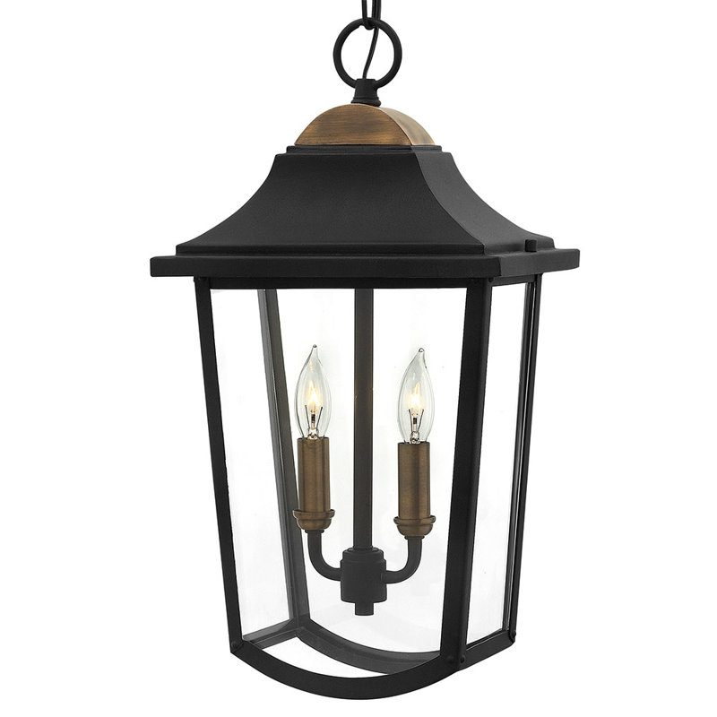 Burton Black 2 -Bulb 18.25" H Outdoor Hanging Lantern