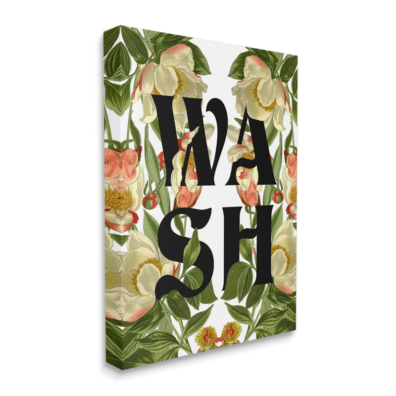 «Wash Flower Blossom Bath», art mural par Lil 'Rue, H 40 po x l 30 po x P 1,5 po, Toile tendue