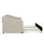 Lit de jour simple avec charge USB et lit extensible escamotable, avec bouton sur le dos et clou en cuivre sur les bras ondulés (81 po x 42 po x 30,75 po)-1418811313