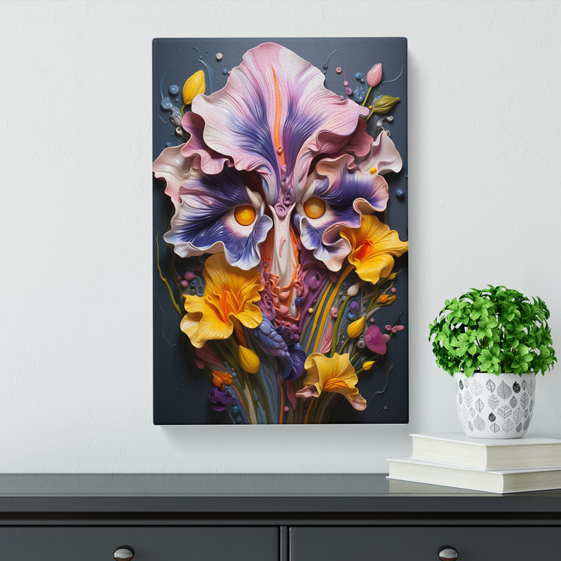 Iris Flower Neo-Plasticism - Print, 60cm H x 40cm W x 3cm D