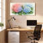 Hydrangea, aquarelle florale, reproduction d'art sur toile tendue sur toile, ensemble de 1-387702885