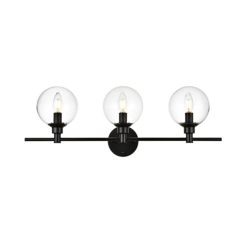 Byeong Dimmable Vanity Light, Black, 10" H x 28" W x 28" D, 3 Lights
