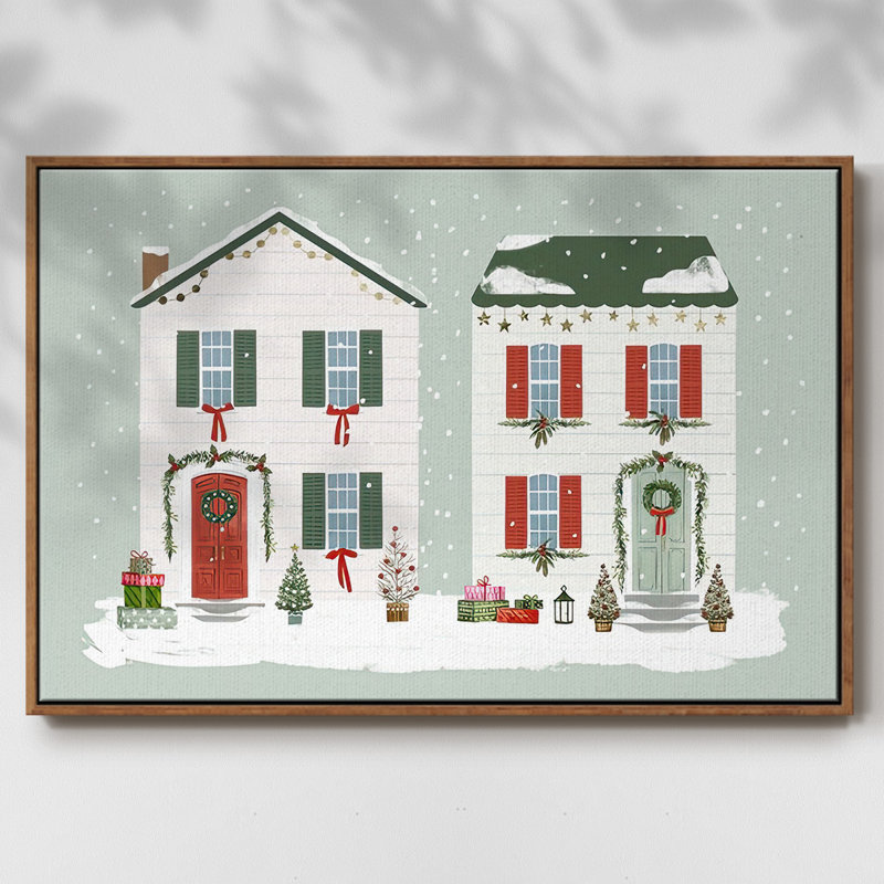 Porte d'entrée festive, collection A, H 27 po x l 41 po x P 1,5 po, Cadre noyer