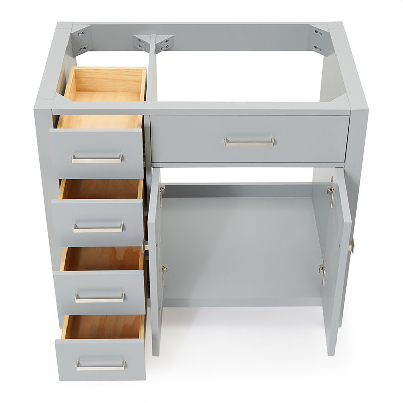 Base de meuble-lavabo simple 36 po Petrel seulement, Gris
