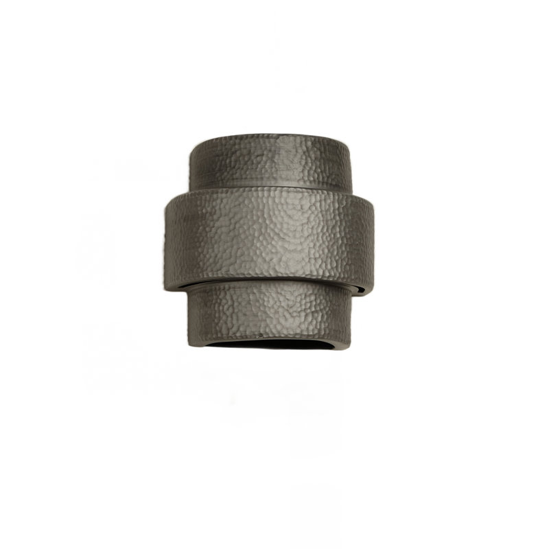 Cammi Flush Mount Ceramic Outdoor Wall Lights, LED Bulb Included, 10" H x 10" W x 6" D, Rubbed Pewter