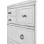 Commode 7 tiroirs Point Breeze - blanc frais avec finition glacis gris doux