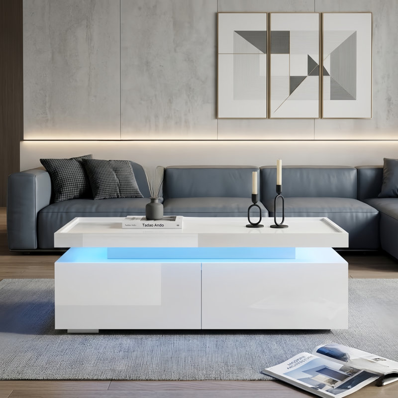 Pedestal Coffee Table with Storage