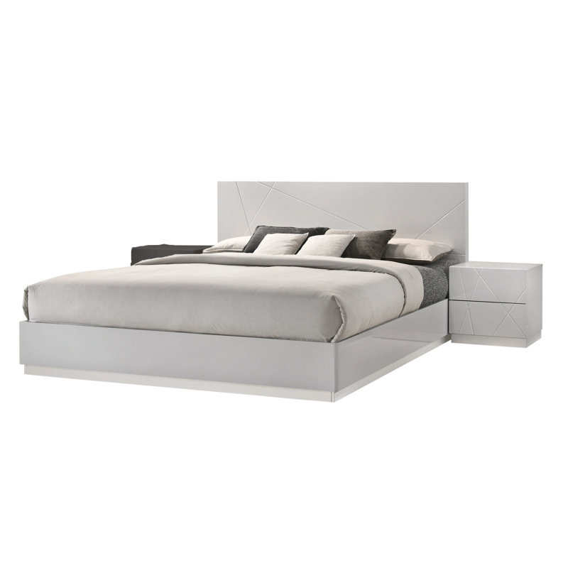 Lit plateforme Mchenry, Roi, Gris