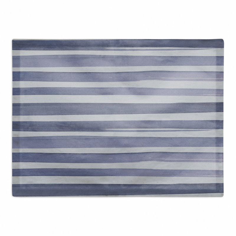 Annese Cotton Striped Rectangle Placemat, Blue