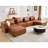 6-Piece 152.76” Leather Upholstered Sectional Sofa-1241260198