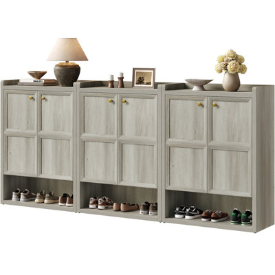 Modern 3D-Designed Shoe Cabinet With Adjustable Shelves