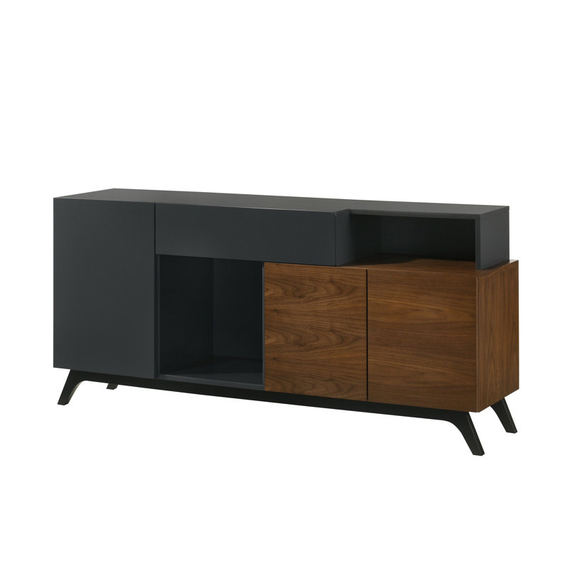 Destin Walnut Finish Server,Sideboard,Buffet table,Dining cabinet with 2/3 extension for easy access