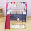 Lit mezzanine simple avec glissade et rideau-419665814