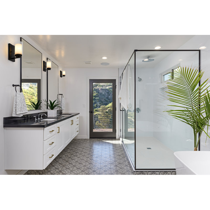 Arie Steel Armed Sconce, Matte Black