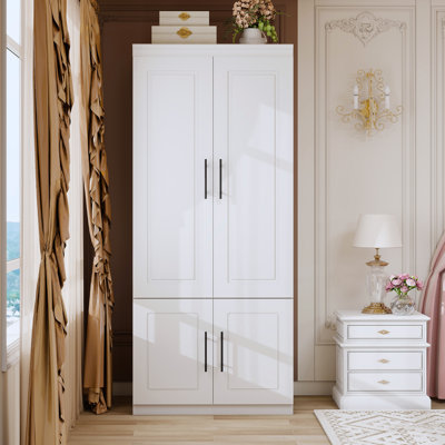 2-door Armoire With Shelves And Hanging Rod by Ebern Designs