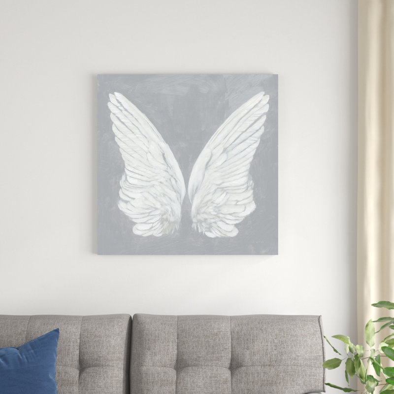 Wings I On Grey, H 30 po x l 30 po