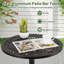Table de bar ronde 24 po avec texture sculptée pour balcon de jardin, bord de piscine