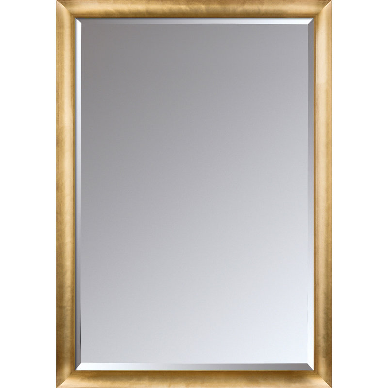 Miroir biseauté moderne et contemporain, 27 po x 39 po, Or