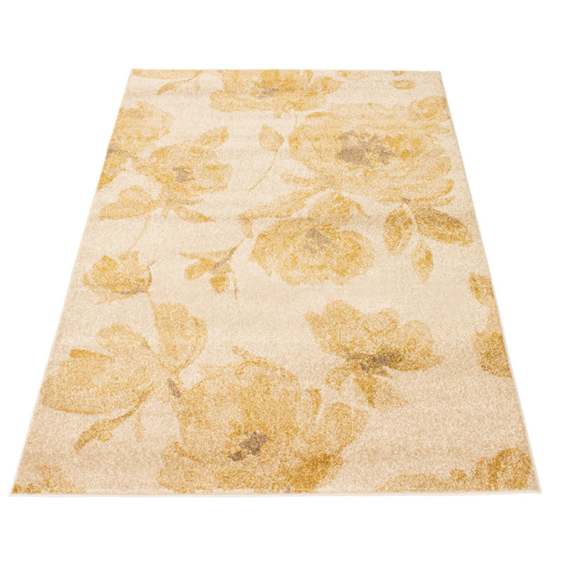 Tapis ivoire / doré Karina, Rectangle 3 pi 11 po x 5 pi 7 po