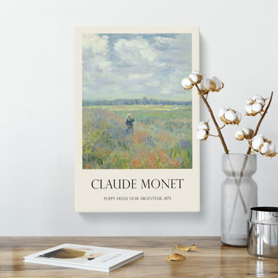 Poppy Fields Near Argenteuil by Claude Monet - Wrapped Canvas